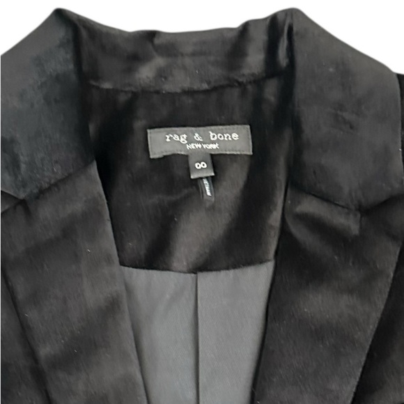 NEW Rag & Bone Women's Black Razor Velvet Two-Button Blazer Jacket - Size 00/XXS - Picture 9 of 13